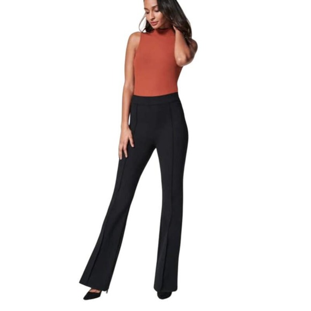 New Womens SPANX The Perfect Pant Hi-Rise Flare in Ponte Classic Black XLarge XL